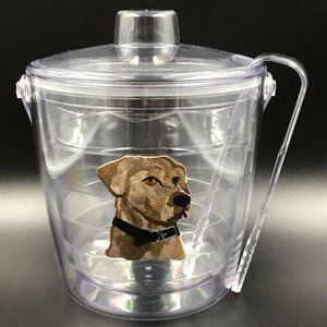 Tervis Clear Dog Lab 2.5 Qt Insulated Ice Bucket Lid & Tong Dog Lover Hunter